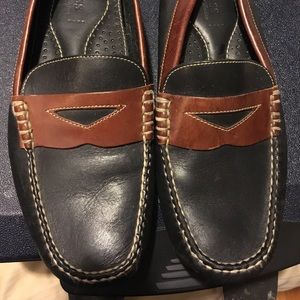 Bass  Black and Brown Leather Driving Shoes